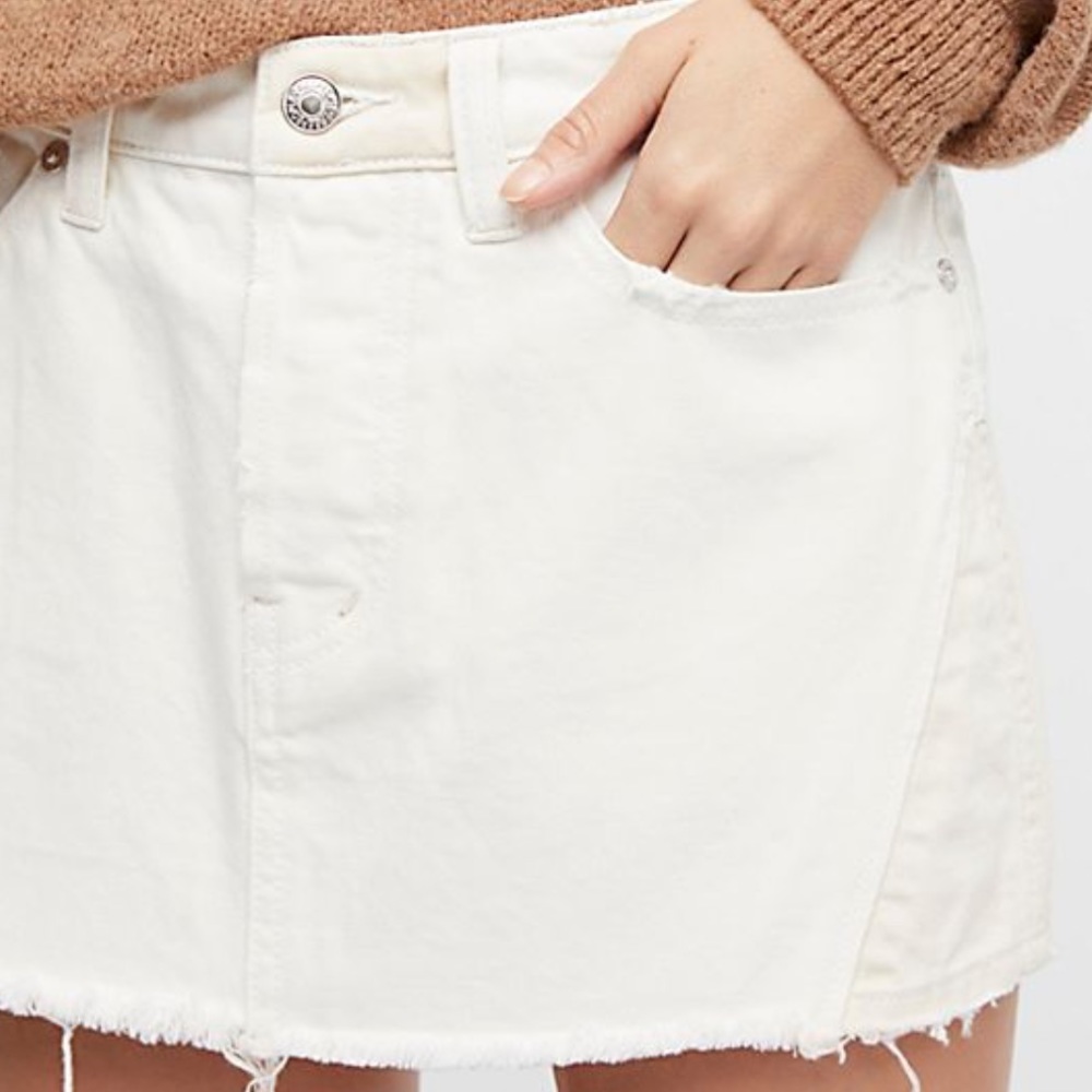We The Free (Free People) Patched Denim Mini Skirt - Picture 2 of 7